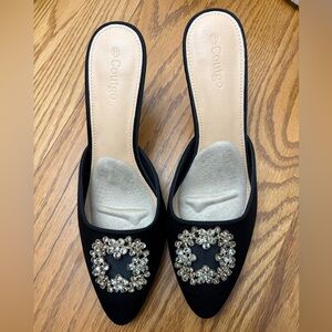 Couigo Black Embellished Heels